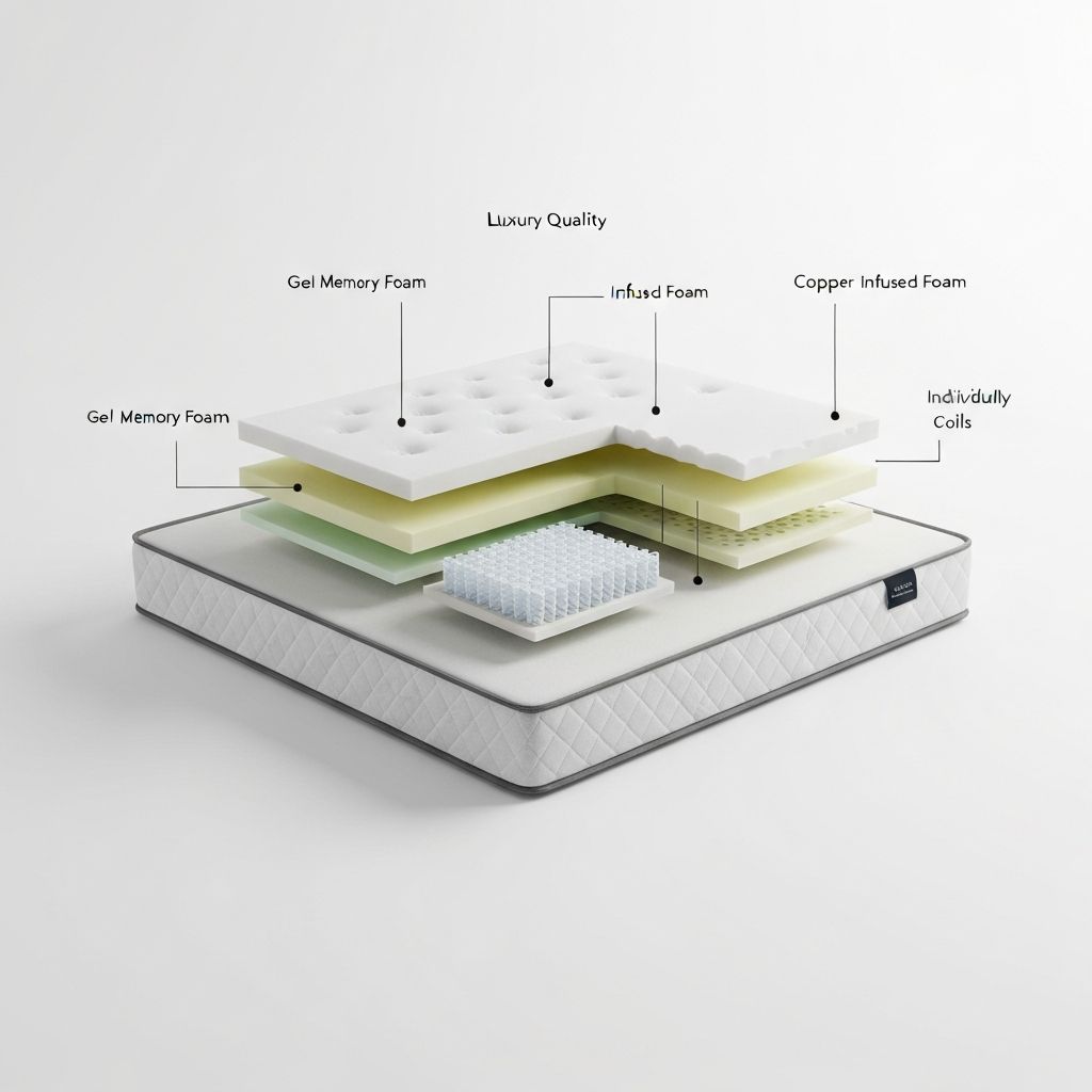 Allswell hybrid mattress cross-section showing foam and coil layers